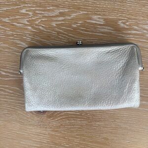HOBO Metallic Silver Kiss-Lock Frame Clutch